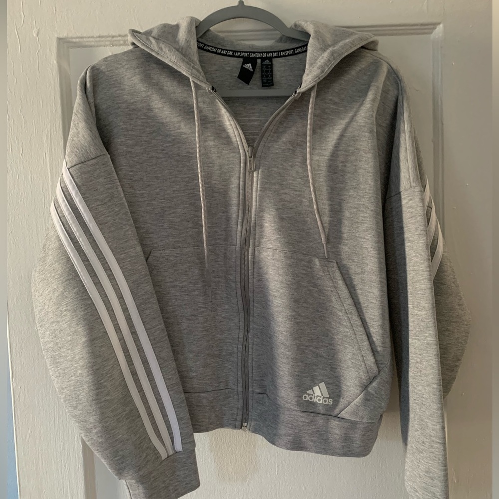 Adidas cropped full-zip sweatshirt